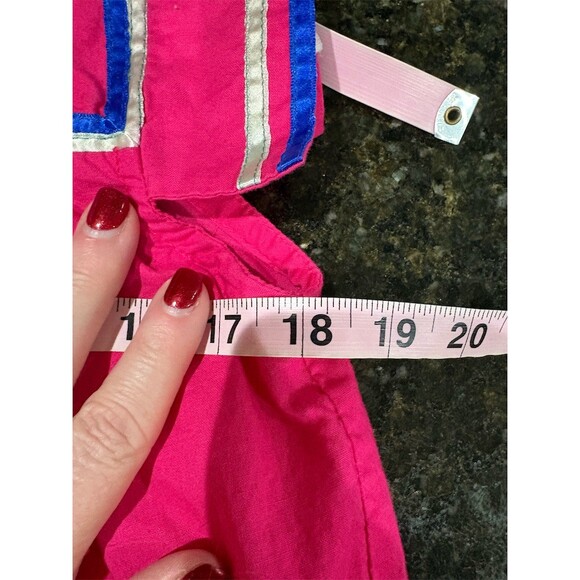 Club Caribe Dress Womens L Pink Embroidered Long Boho Square Neck Pockets - Picture 7 of 9